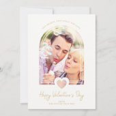 Arch Effect Roze Heart Happy Valentijnsdag Foto Save The Date (Voorkant)