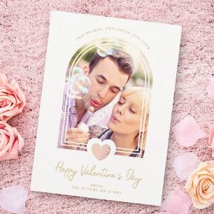 Arch Effect Roze Heart Happy Valentijnsdag Foto Save The Date