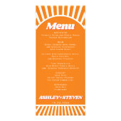 Arch en zonnestralen groovy bruiloft menukaart reclamekaart (Voorkant)