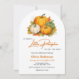 Arch Fall Autumn A Little Pumpkin Baby Shower  Kaart