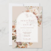 Arch Fall Wedding Uitnodigen | Blush & Herfst Bloe Kaart (Voorkant)