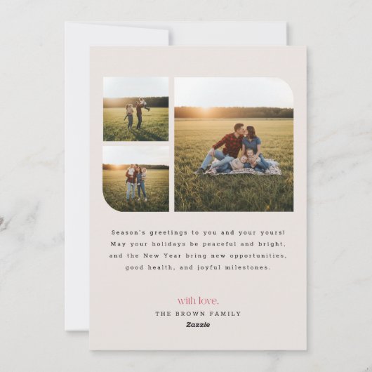 Arch Family Photo Portrait Christmas Holiday Card Feestdagenkaart (Achterkant)