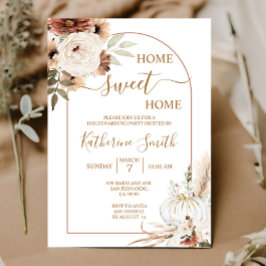 Arch Flora Boho Pumpkin Housewarming Party Kaart