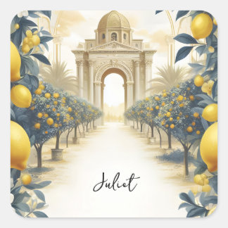 Arch Food Fun Fruit Limoen Citroen Vrijgezellenfee Vierkante Sticker