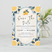 Arch Food Fun Fruit Limoen Lemon Bruiloft Save The Date (Staand voorkant)