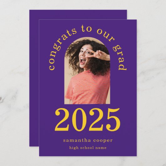 Arch Foto 2023 Afstuderen Paars Afstuderen Aankondiging (Voorkant / Achterkant)