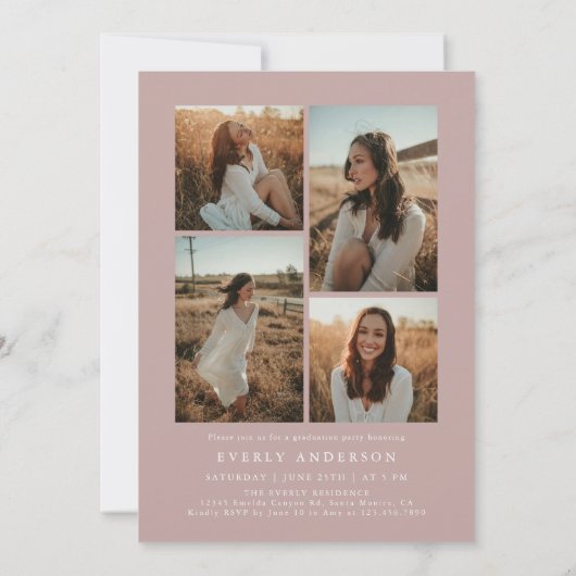 Arch Foto Afstudeerfeest Uitnodigen aankondiging (Achterkant)