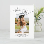 Arch Foto Afstudeerfeest Uitnodigen aankondiging (Staand voorkant)