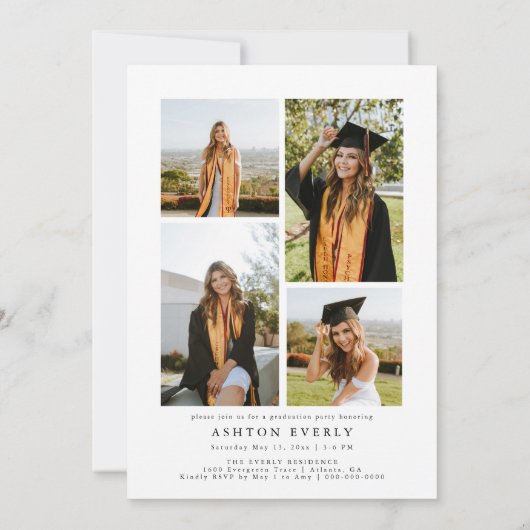 Arch Foto Afstudeerfeest Uitnodigen aankondiging (Achterkant)