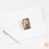 Arch foto bleek roze afstuderen retouradres vierkante sticker (Envelop)