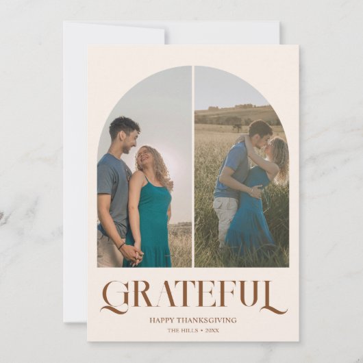 Arch Foto Fancy  Thanksgiving Feestdagenkaart (Voorkant)