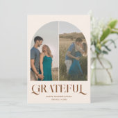 Arch Foto Fancy  Thanksgiving Feestdagenkaart (Staand voorkant)