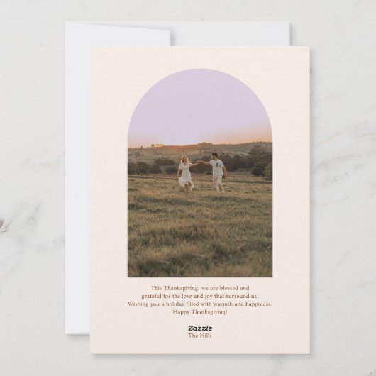 Arch Foto Fancy  Thanksgiving Feestdagenkaart (Achterkant)