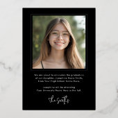 Arch foto folie zwart afstudeerder afstuderen aank folie uitnodiging (Achterkant)