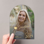 Arch foto goud afstuderen script afstuderen acryl uitnodigingen (Insitu (Draagbaar))