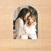 Arch foto goud Vrolijk Kerstfeest chique vakantiep Acryl Uitnodigingen (Voorkant)