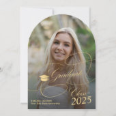 Arch foto goud zwart afstuderen script afstuderen kaart (Voorkant)
