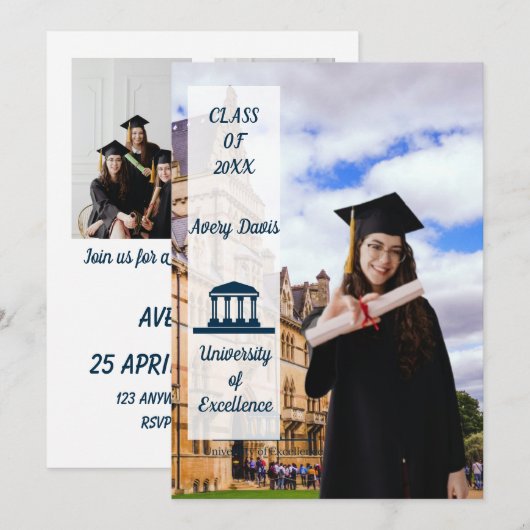 Arch Foto Grad Feest Uitnodiging 2026 (Voorkant / Achterkant)