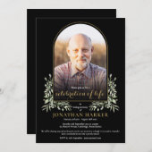 Arch Foto Greenery Celebration of Life Funeral Kaart (Voorkant / Achterkant)