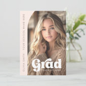 Arch foto licht blush roze retro afstudeerder afst aankondiging (Staand voorkant)