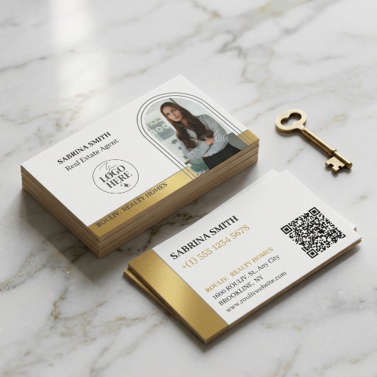Arch Foto Logo & QR Code Makelaar | Vastgoed Visitekaartje