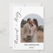 Arch Foto Modern Merry Married Wedding Christmas Bedankkaart (Voorkant)