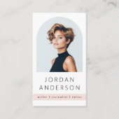 Arch foto modern minimal licht blush roze QR logo Visitekaartje (Voorkant)