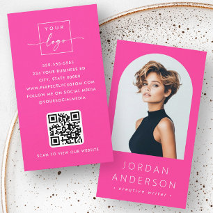 Arch foto modern minimalistische QR code logo hot  Visitekaartje