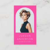 Arch foto modern minimalistische QR code logo hot  Visitekaartje (Voorkant)