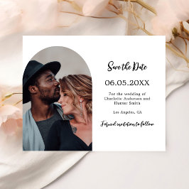 Arch foto moderne bruiloft Save the Date Flyer