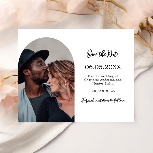 Arch foto moderne bruiloft Save the Date Flyer