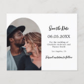 Arch foto moderne bruiloft Save the Date kaart (Voorkant)