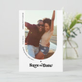 Arch Foto Moderne Retro Typografie Bewaar De Datum Save The Date (Staand voorkant)