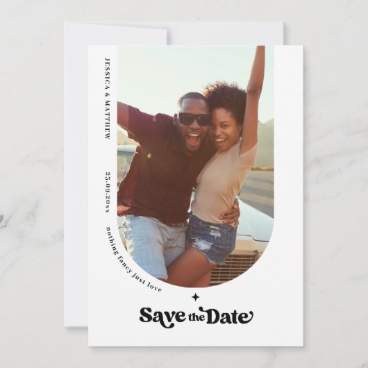 Arch Foto Moderne Retro Typografie Save The Date (Voorkant)