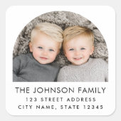 Arch foto moderne trendy witte retour adres vierkante sticker (Voorkant)