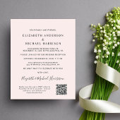 Arch Foto QR Code Roze bruiloft Ontvang uitnodigen