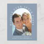 Arch Foto QR Code Stoffig Blauw Ontvangst Uitnodig (Voorkant)