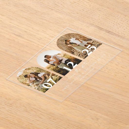 Arch foto Sla de datum bruiloft Kaart Acryl Uitnodigingen (Laagn)