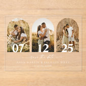 Arch foto Sla de datum bruiloft Kaart Acryl Uitnodigingen (Voorkant)