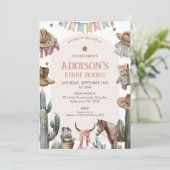 Arch Foto Terug Eerste Rodeo Western 1e Verjaardag Kaart (Staand voorkant)