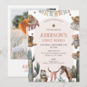 Arch Foto Terug Eerste Rodeo Western 1e Verjaardag Kaart (Voorkant / Achterkant)