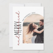 Arch Foto Vrolijk en getrouwd bruiloft Dank u Feestdagenkaart (Voorkant)