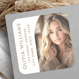 Arch foto wit afstudeerder afstuderen retouradres vierkante sticker