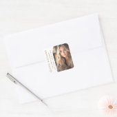 Arch foto wit afstudeerder afstuderen retouradres vierkante sticker (Envelop)