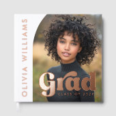 Arch foto wit retro afstudeerder afstuderen gastenboek (Voorkant)