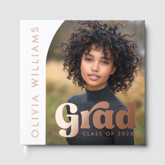 Arch foto wit retro afstudeerder afstuderen gastenboek (Voorkant)