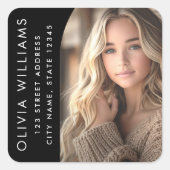 Arch foto zwart afstudeerder afstuderen retouradre vierkante sticker (Voorkant)