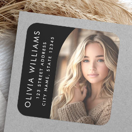 Arch foto zwart afstudeerder afstuderen retouradre vierkante sticker