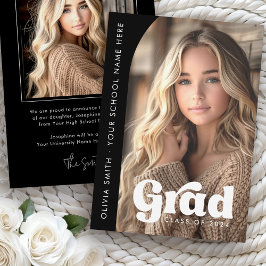 Arch foto zwart retro afstudeerder afstuderen aankondiging