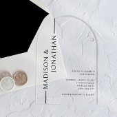 Arch Gestapelde Namen Modern Elegant Clear Wedding Acryl Uitnodigingen